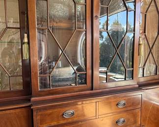 Mahogany Breakfront China Cabinet