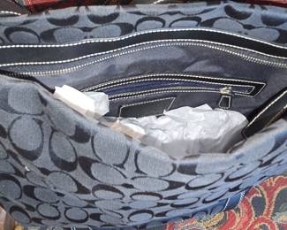 Coach Black Signature C Monogram Canvas Shoulder Bag