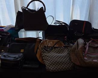 Coach Signature C Monogram Duffel Travel Bag with Pink Trim and Assorted Handbags Lot