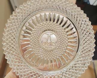 Avon "1978" Monogrammed Clear Glass Compote Dish