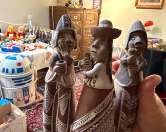 Peruvian Ayacucho Clay Whistle Flute Figurine