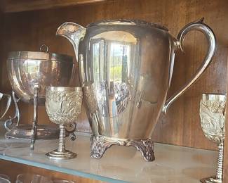 F.B. Rogers Silver Co. Silver Plated Footed Pitcher