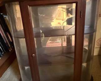 Vintage Bombay Company Curved Glass Curio Cabinet