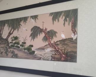 Chinese Painting of Egrets and Willow Tree, Attributed to Shen Quan