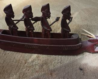Hand Carved Maori Waka War Canoe