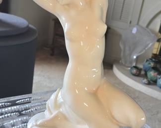Porcelain Figurine of a Reclining Nude by Karl Ens
