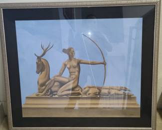 Art Deco Sculpture of Diana the Huntress with Deer by Max Le Verrier