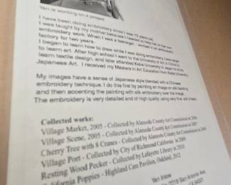 Vintage Japanese  silk Embroidery of Egrets and Water Lilies