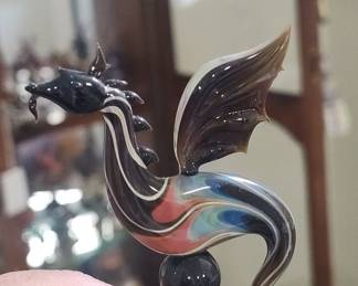Hand Blown Glass Dragon Figurine