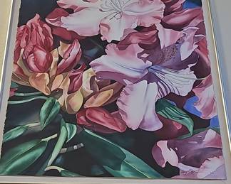 Watercolor Painting of Rhododendrons by Birgit O'connor 