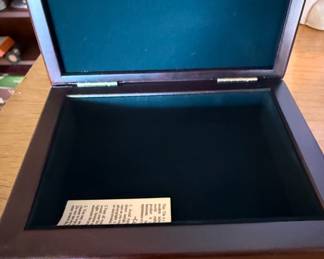 Vintage Wooden Box with World Map Inlay