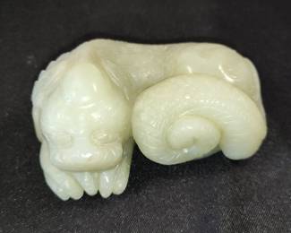 Carved Jade Monkey Pendant