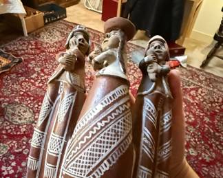 Peruvian Ayacucho Clay Whistle Flute Figurine