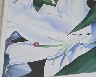 Triptych White Lily Floral Prints