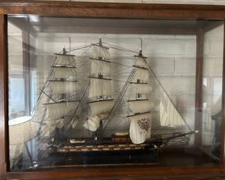Mid century Spanish souvenir model of a late 18th century Frigate