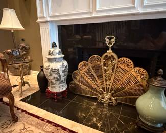 Vintage Brass Fireplace Screen