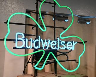 Lighted Budweiser sign