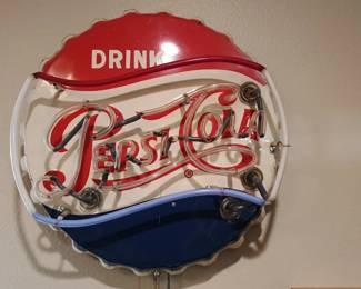 Lighted Pepsi sign