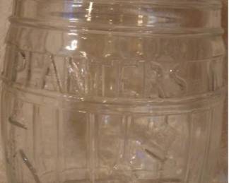 Planters Mr Peanut Glass Barrell Jar with Lid
