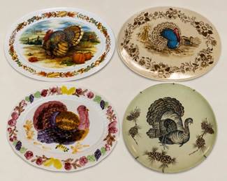 large Vintage turkey platers plates