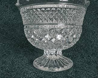 Vintage Cut Glass Pedestal Compote Bowl