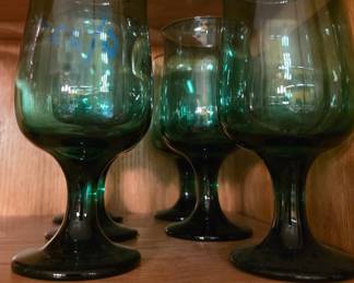 green glassware