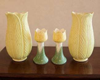 yellow vase and tulip