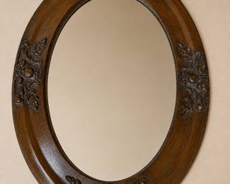 31x26 Ornate Oval Wall Mirror