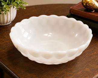bubble milk glass bowl