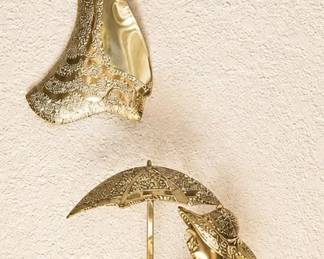 home Interiors Victorian Lady Brass Wall Art