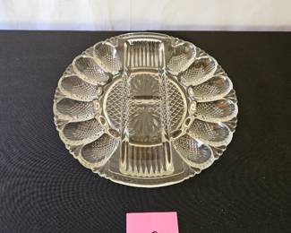 Item #9 Glass Egg Platter $8