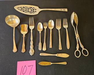 Item #107 Misc Silver Plated Serving Utensils $20