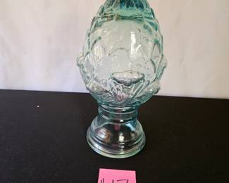 Item #17 Glass Artichoke Tabletop Decor/ Finial $18