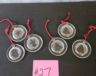 Item #27 Glass Christmas Ornaments (Crystal?) $20