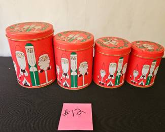Item #12 Santa Tins (some scratches) $4