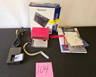 Item #104 Sony Cyber Shot & Accessories (Tested for Basic Functionality) $80