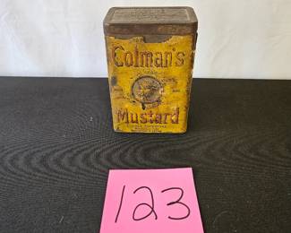 Item #123 Colmans Mustard Tin $10