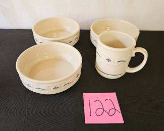 Item #122 Three Longaberger Stacking Bowls and one mug $30
