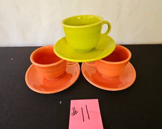 Item #11 Fiesta Cups/Saucers $6