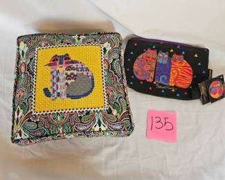 Item #135 NWT cat makeup bag/decorative pillow bundle $10