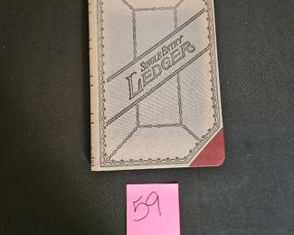 Item #59 Single Entry Ledger (unused) $20