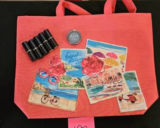 Item #192 Large Lancome Bag w assorted makeup (same color) and Ulta eyeshadow $5
