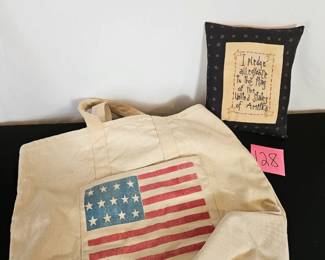 Item #128 Americana Bundle- bag and decorative pillow $5
