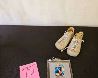 Item #75 Vintage Baby Shoes and Disney Tag $5