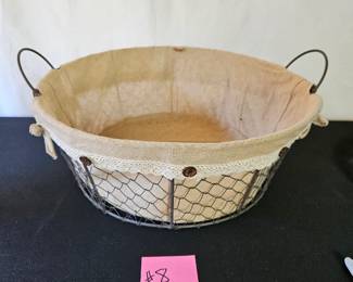 Item #8 Wire Basket w lining $7