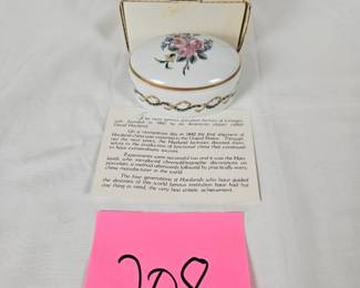 Item #208 Haviland Limoges Trinket Box $15 approx 3"w