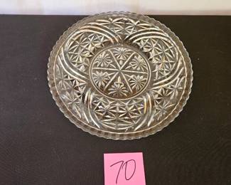 Item #70 Anchor Hocking Pressed Glass Serving Plate $8