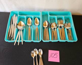 Item #105 Vintage Oneida SS Silverware Set Satinique $40