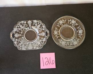 Item #126 Etched Glass Plates $6