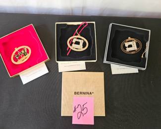 Item #25 Set of 3 Bernia Sewing Machine Ornaments $30